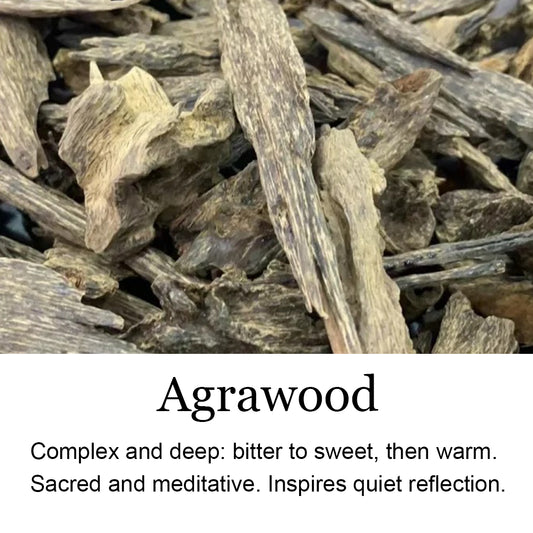 Agarwood chips, premium incense wood, deep and meditative scent