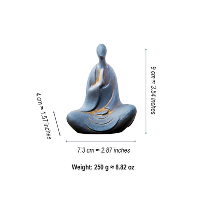Size chart of No-Face Zen Monk Statue – 7.2cm × 10cm, approx. 200g